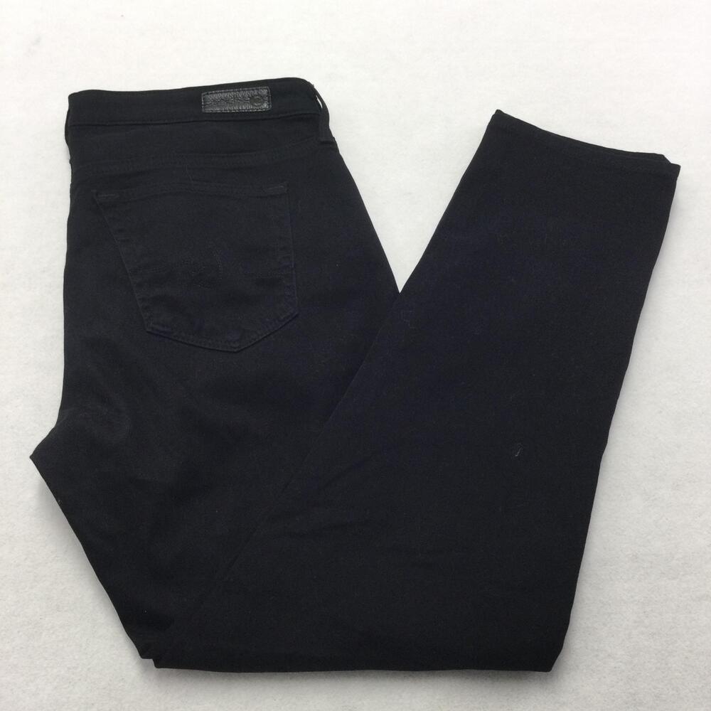 Adriano Goldschmied Stilt Crop Jeans Womens 29 Black Slim Mid Rise Stretch Denim